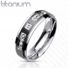 Купить кольцо из титана Spikes R-TI-4317 с черным покрытием и фианитами оптом от 1 040 руб.