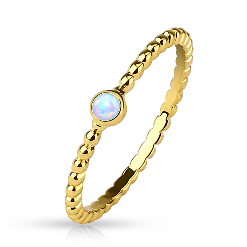 Купить кольцо TATIC R-B010 золотистого цвета с имитацией опала оптом от 380 руб.