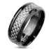 Купить черное титановое кольцо мужское Spikes R-TM-3637 с карбоновой вставкой оптом от 550 руб.