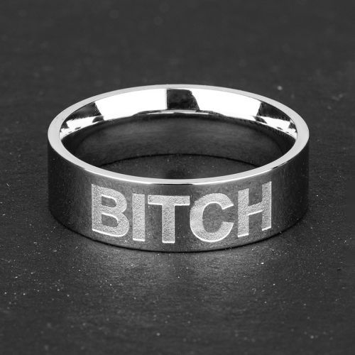 Купить кольцо из стали TATIC RSS-7538 с прикольной надписью "BITCH" оптом от 870 руб.