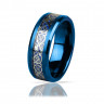 Купить кольцо из карбида вольфрама синее Lonti RTG-0031 с орнаментом "Кельтский дракон" (оттенок металл) оптом от 1 060 руб.