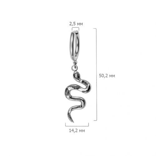Купить длинные висячие серьги-кольца с подвесками "Змея" TATIC SE4237 из нержавеющей стали оптом от 1 330 руб.