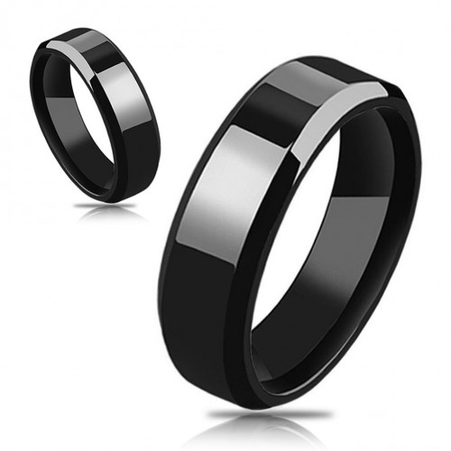 Купить черное кольцо TATIC RSS-4514 из нержавеющей стали, глянцевое оптом от 380 руб.
