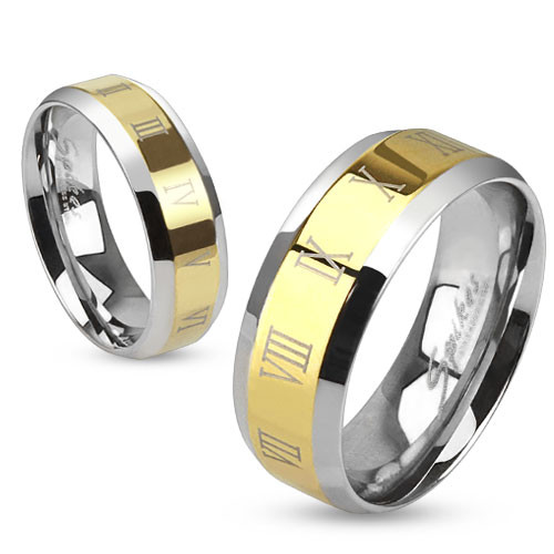 Купить кольцо из стали Spikes NP-R-M0031 c римскими цифрами оптом от 460 руб.