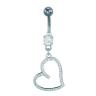 Купить украшение для пирсинга пупка Everiot AAB-149TBSH с подвеской в форме сердца с фианитами оптом от 590 руб.