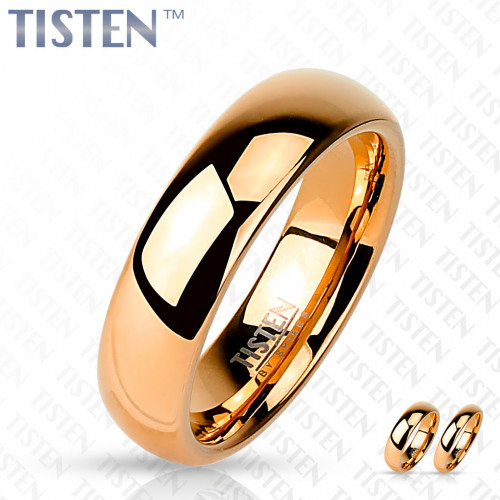 Купить кольцо Tisten из титан-вольфрама (тистена) R-TS-003 обручальное с IP-покрытием цвета розового золота оптом от 1 140 руб.