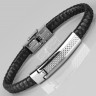 Купить кожаный браслет мужской Everiot BC-MJ-1750-BK черный плетеный с металлической вставкой оптом от 1 110 руб.