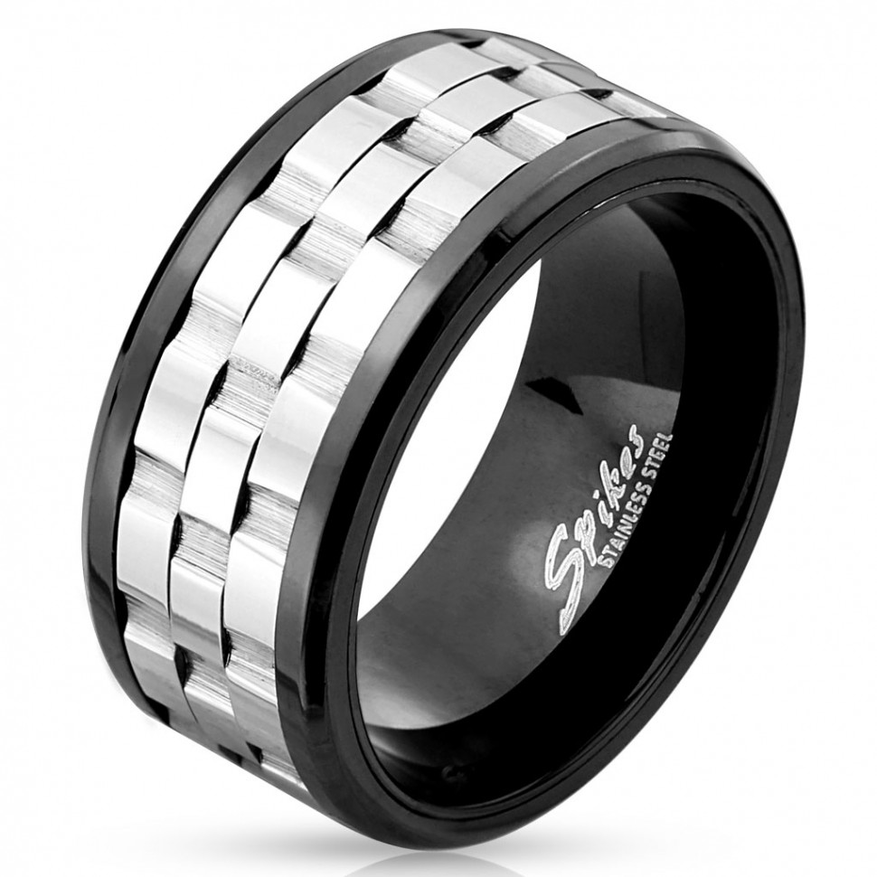 Купить кольцо из стали с крутящимся центром Spikes --R-M4537 мужское оптом от 460 руб.
