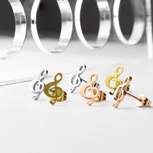 Купить женские серьги-гвоздики из стали "Скрипичный ключ" TATIC SE3302 оптом от 400 руб.