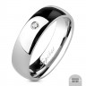 Купить кольцо из стали Spikes R011 с полированной поверхностью и фианитом по центру оптом от 390 руб.