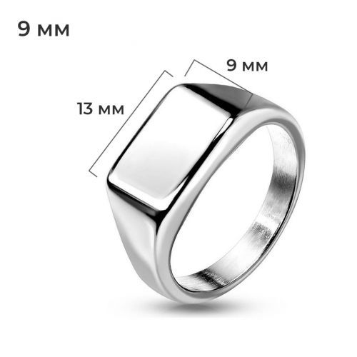 Купить кольцо-печатка (перстень) 5, 9, 14 и 18 мм из стали TATIC RSS-7685 с площадкой для гравировки надписей оптом от 600 руб.