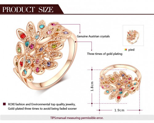 Купить кольцо ROZI RG-09290 павлиний хвост в золотом цвете оптом от 550 руб.