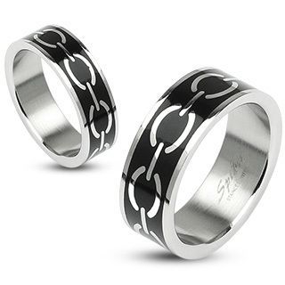 Купить стальное кольцо мужское SPIKES R-M1001M-10 черное оптом от 600 руб.