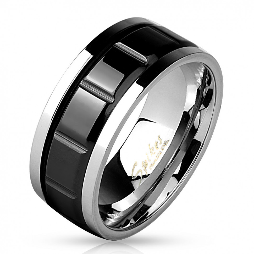 Купить кольцо мужское из стали Spikes --R-M4540  мужское, черное оптом от 390 руб.