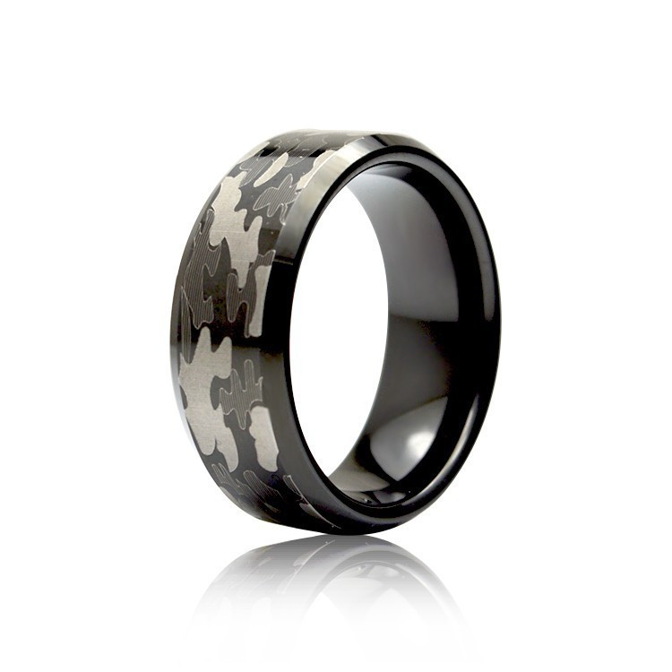 Купить кольцо мужское из вольфрама "Камуфляж" Lonti XTU-057R-CH (8 мм) оптом от 980 руб.