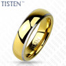 Купить кольцо Tisten из титан-вольфрама (тистена) R-TS-009 обручальное с золотым ионным покрытием оптом от 1 220 руб.