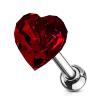 Купить штанга 1,2 мм "Сердце" из стали для пирсинга хеликса, трагуса PiercedFish JA19179 с фианитом оптом от 280 руб.