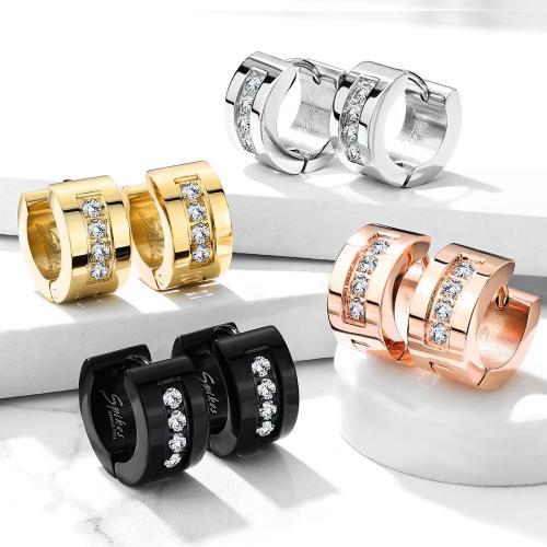 Купить женские серьги-кольца из стали с фианитами Spikes SE3527 оптом от 590 руб.