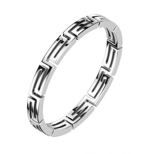 Купить кольцо из ювелирной стали TATIC RSS-8015 с греческим орнаментом меандр оптом от 500 руб.