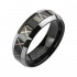 Купить мужское вольфрамовое кольцо черное Spikes TU-128 с римскими цифрами оптом от 790 руб.