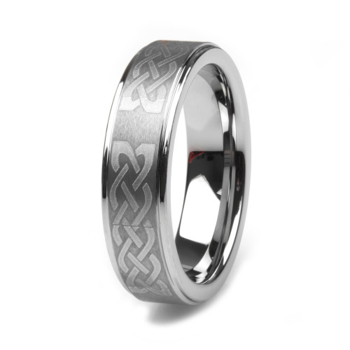 Купить кольцо из карбида вольфрама Lonti R-TG-0205 с кельтским орнаментом  оптом от 670 руб.