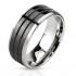 Купить кольцо мужское из стали Spikes R-M3103 с двумя рельефными полосами по центру оптом от 330 руб.