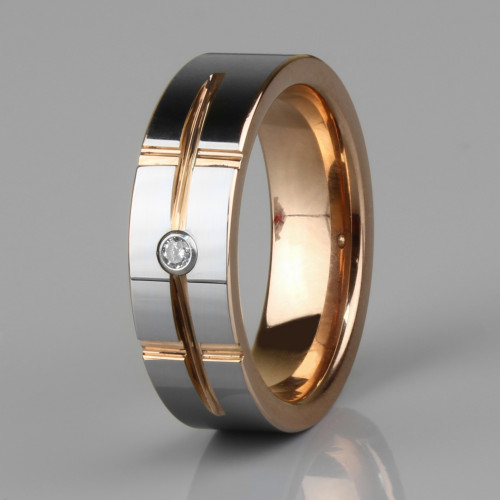 Купить кольцо из карбида вольфрама Lonti R-TG-0173 с фианитом оптом от 910 руб.