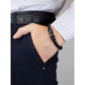 Купить черный кожаный браслет мужской Everiot RN-MJ-1807 с синими вставками оптом от 1 010 руб.