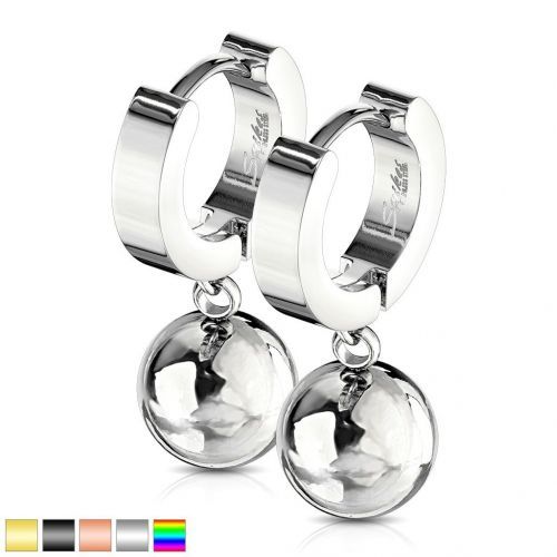 Купить женские серьги-кольца из стали с подвесками-шариками Spikes SE3565 оптом от 540 руб.