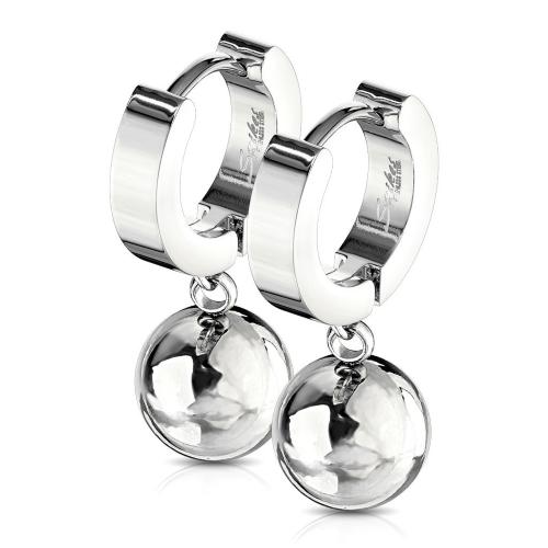 Купить женские серьги-кольца из стали с подвесками-шариками Spikes SE3565 оптом от 540 руб.