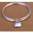 Купить браслет кольцо SPB-XP-14878 с подвеской в форме сердца и покрытием серебра оптом от 440 руб.