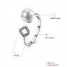 Купить незамкнутое кольцо Everiot RA-XP-14214 с искусственным жемчугом, регулируемое оптом от 580 руб.