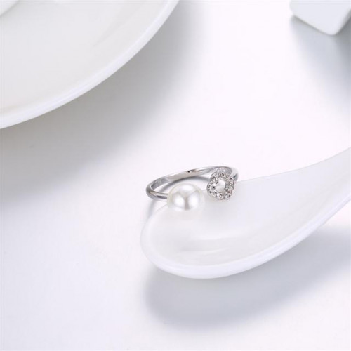 Купить незамкнутое кольцо Everiot RA-XP-14214 с искусственным жемчугом, регулируемое оптом от 580 руб.