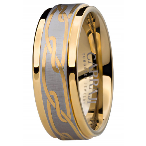 Купить кольцо из карбида вольфрама CARRAJI RTU-077 с орнаментом оптом от 960 руб.