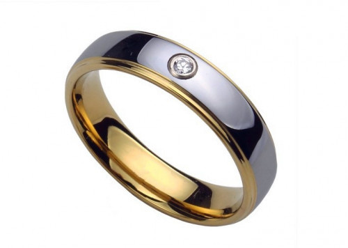 Купить классическое обручальное кольцо Lonti TU-046R из карбида вольфрама с фианитом оптом от 880 руб.