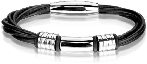 Купить мужской браслет из экокожи со стальными шармами TATIC SBL-0927K-2-ST черный оптом от 860 руб.