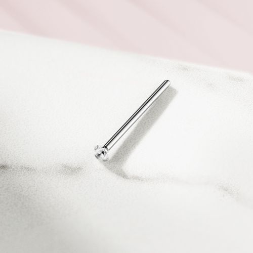 Купить серьга фиштейл из титана под индивидуальный размер (сгибаемый) PiercedFish T23NOF4 для пирсинга носа с фианитом  оптом от 990 руб.