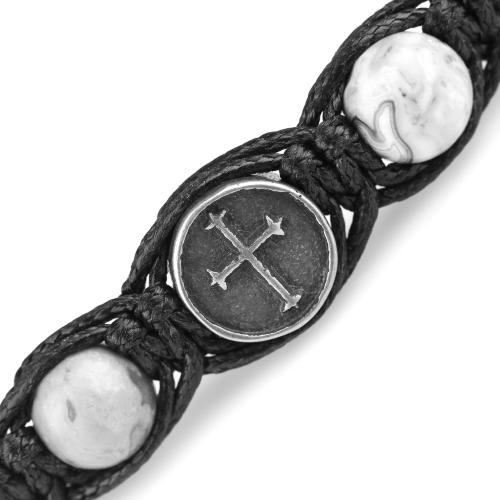 Купить браслет Шамбала из яшмы и кахолонга с крестом Everiot Select LNS-2101 оптом от 1 020 руб.