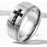Купить мужское кольцо из стали с крестом и черными фианитами Spikes R-M6859 оптом от 580 руб.