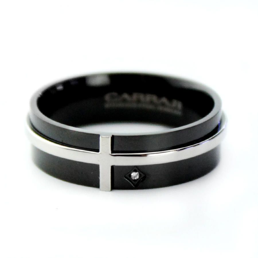 Купить черное мужское кольцо из стали CARRAJI RST118 с фианитом оптом от 440 руб.