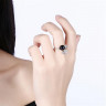 Купить незамкнутое кольцо Everiot RA-XP-14210 с черным искусственным жемчугом, регулируемое оптом от 600 руб.