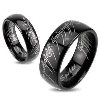 Купить мужское кольцо Всевластия из карбида вольфрама Spikes R-TU-160 черное оптом от 900 руб.