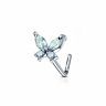 Купить серьга нострил (гвоздик) для пирсинга крыла носа PiercedFish NOL-611 с фианитами в форме бабочки оптом от 340 руб.
