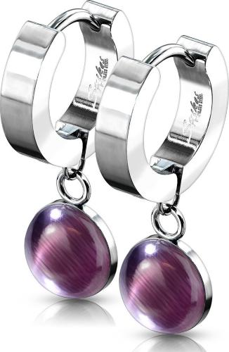 Купить серьги-кольца женские из стали Spikes SE3560S с натуральными камнями  оптом от 530 руб.