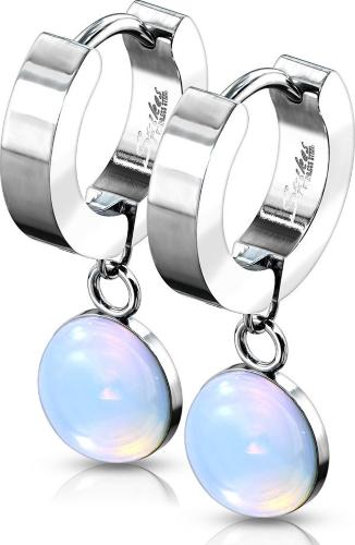 Купить серьги-кольца женские из стали Spikes SE3560S с натуральными камнями  оптом от 540 руб.