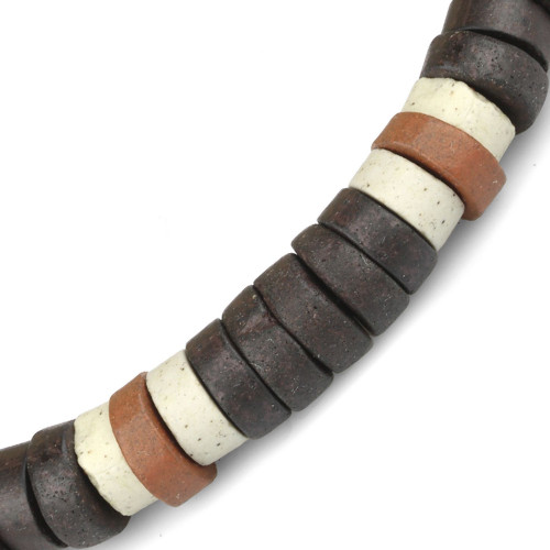 Купить браслет с бусинами из кости Everiot VD-MJ-1811 темно-коричневый оптом от 430 руб.