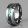Купить кольцо из карбида вольфрама Lonti R-TG-0105 (R-TU17) со вставкой из галиотиса (с перламутром) оптом от 1 160 руб.
