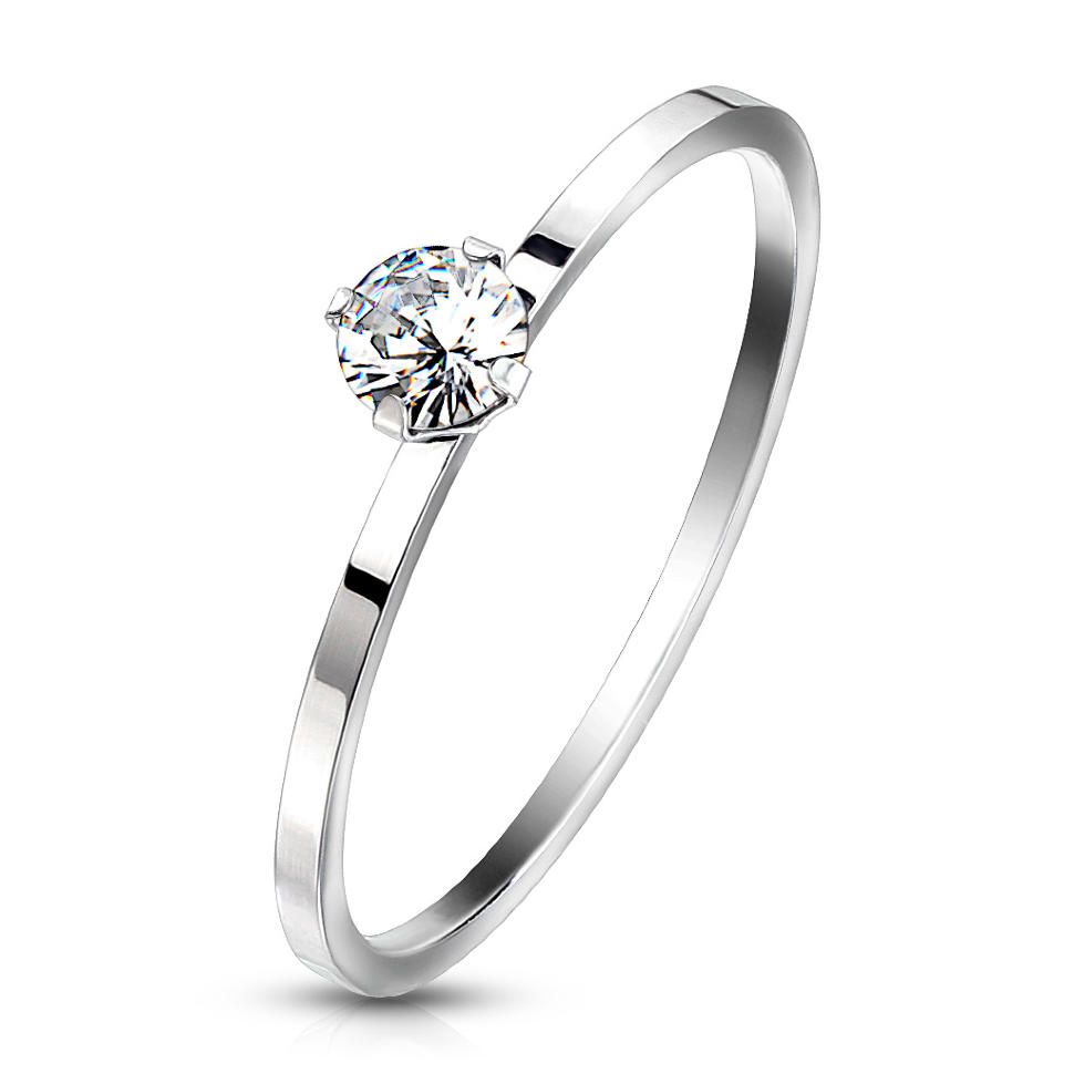 Купить помолвочное кольцо из стали с фианитом TATIC R-M7001S оптом от 400 руб.