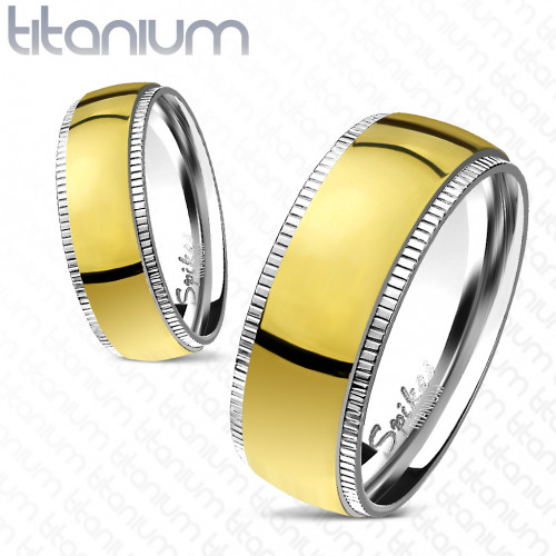 Купить кольцо из титана Spikes R-TI-4378 с золотистым покрытием оптом от 540 руб.