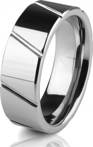 Купить кольцо из вольфрама c диагональными полосами Lonti R-TG-5025 (TU-028025) оптом от 720 руб.